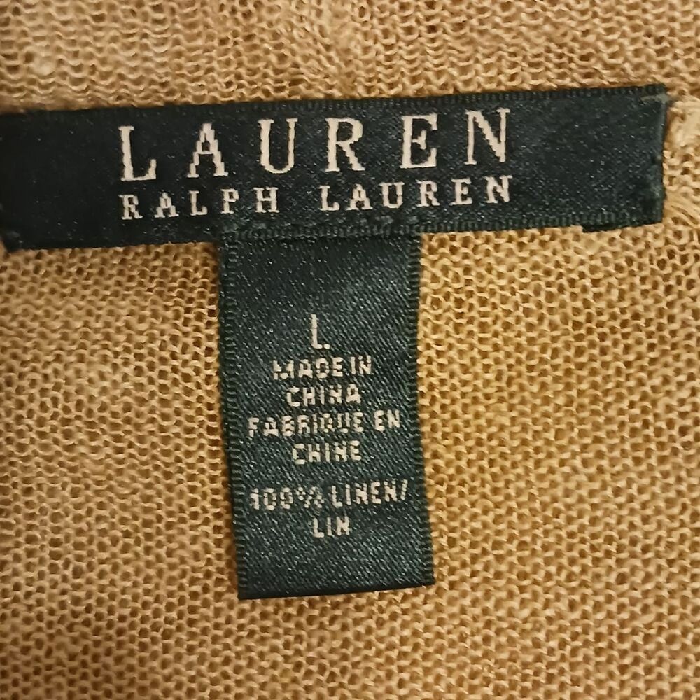 Ralph Lauren's Gift Cardigan Sweater Long Sleeve Tan Women's Large - Picture 4 of 4